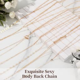Body Chain Set - Lichaamsketting Rugketting - Feestelijke Outfit - Verstelbare Maat - Universele Pasvorm - Goudkleurig — thumbnail 2