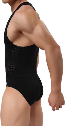 Heren Bodysuit - Ondergoed Singlet - Dagelijks Comfort - Vormgevend Effect - Zwart — thumbnail 7