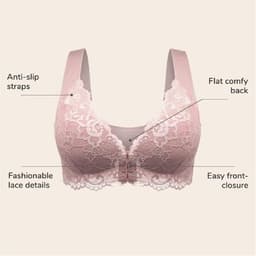 Comfortabele Voorsluiting BH met Naadloze Shapende Push-Up Ondersteuning — thumbnail 4