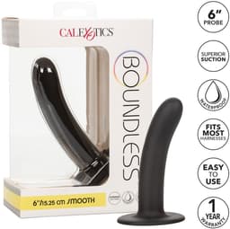 Calexotics - Boundless Smooth - Gladde Strap-on Anaal Plug met Zuignap - Siliconen - Drie Maten - Zwart M — thumbnail 4