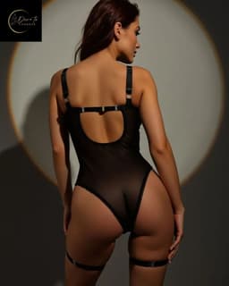 Sexy Lingerie Body – Sexy Lingerie Dames – Classy zwart & Kant – Erotische Lingerie – Bodysuit – Strapless Lingerie – Jarretelset – Lingerieset – Kinky – Erotische Body – Shapewear Corset – Strappy Harness Details – Lingerie Top – Maat S, M, L, XL — thumbnail 4