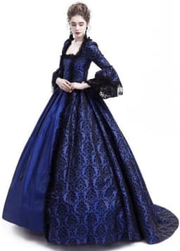 Victoriaanse Avondjurk met Petticoat voor Dames - Vintage Hofmaskerade en Gothic Lolita Stijl — thumbnail 3
