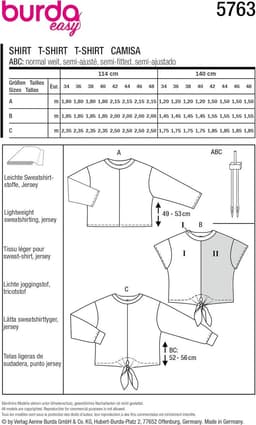 Naaipatroon Dames T-shirt in 3 Varianten Maat 34-48 — thumbnail 2
