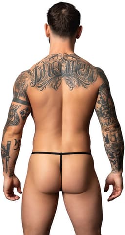 Male Power Sexy Wetlook G-String - Zwart - Maat One Size — thumbnail 3