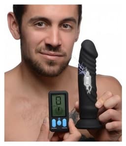 XR Brands - Vibrating and E-Stim Silicone Dildo + Remote Control — thumbnail 9