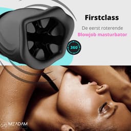 ME'ADAM - 360° Roterende blowjob masturbator - Pocket Pussy - Incl glijmiddel & opbergtas - luxe masturbator -Masturbator Voor Man - Elektrisch - Oplaadbaar - Waterdicht - Waterproof - Sex Toys - Penis Stimulator - Zwart - fluisterstil — thumbnail 6