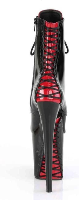 Pleaser - FLAMINGO-1020FH Plateau Laarzen, Paaldans schoenen - Paaldans schoenen - 40 Shoes - Zwart/Rood — thumbnail 4