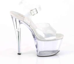 Pleaser - SKY-308N-RBH Sandaal met enkelband, Paaldans schoenen - Paaldans schoenen - 38 Shoes - Transparant — thumbnail 5