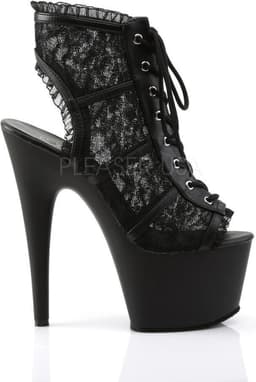 Adore-796LC plateau peeptoe enkellaars met kant en stiletto hak zwart - (EU 35 = US 5) - Pleaser — thumbnail 2