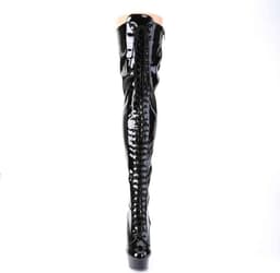 Pleaser - DELIGHT-3023 Plateau overknee Laarzen - US 5 - 35 Shoes - Zwart — thumbnail 2