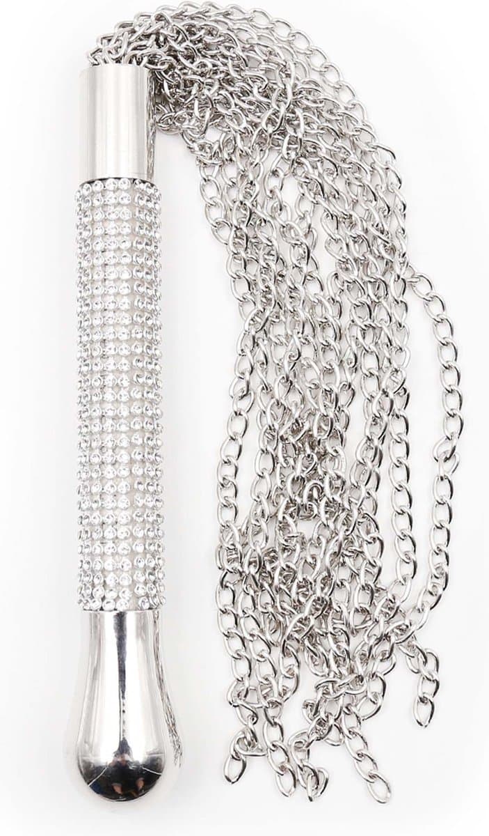 Smart Moves - Kettingen Flogger - Handvat Strass Steentjes - 44 cm - Zilver — afbeelding 1