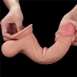 Lovetoy Sliding Dual Layer - Dildo met Ballen - Glijdende Huid - Flexibel - Realistisch - 24,5 x 4,5 cm - Flesh — thumbnail 8