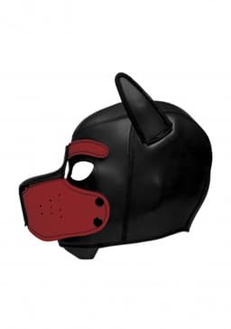 Neoprene Puppy Hood - Black and Red — thumbnail 22