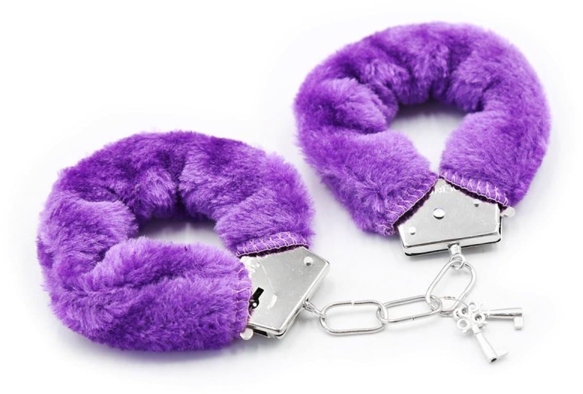 Handboeien pluche - Fluffy handboeien - Hand cuffs - Roleplay - Erotische speeltjes - Seksspeeltje - Vastbinden - Erotiek - Inclusief 2 sleuteltjes - Paars - Jonyx — afbeelding 1
