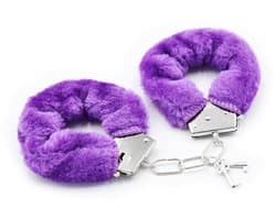 Handboeien pluche - Fluffy handboeien - Hand cuffs - Roleplay - Erotische speeltjes - Seksspeeltje - Vastbinden - Erotiek - Inclusief 2 sleuteltjes - Paars - Jonyx