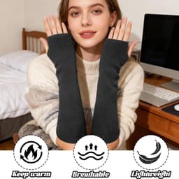 Armwarmers dames - lange vingerloze handschoenen - gebreid wol - warm en stijlvol - ShopVlot — thumbnail 5