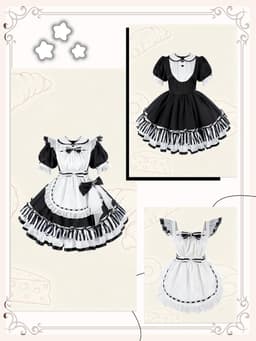French Maid-outfit dames - zwart met schort - sexy en speels - perfect voor carnaval - ShopVlot — thumbnail 3