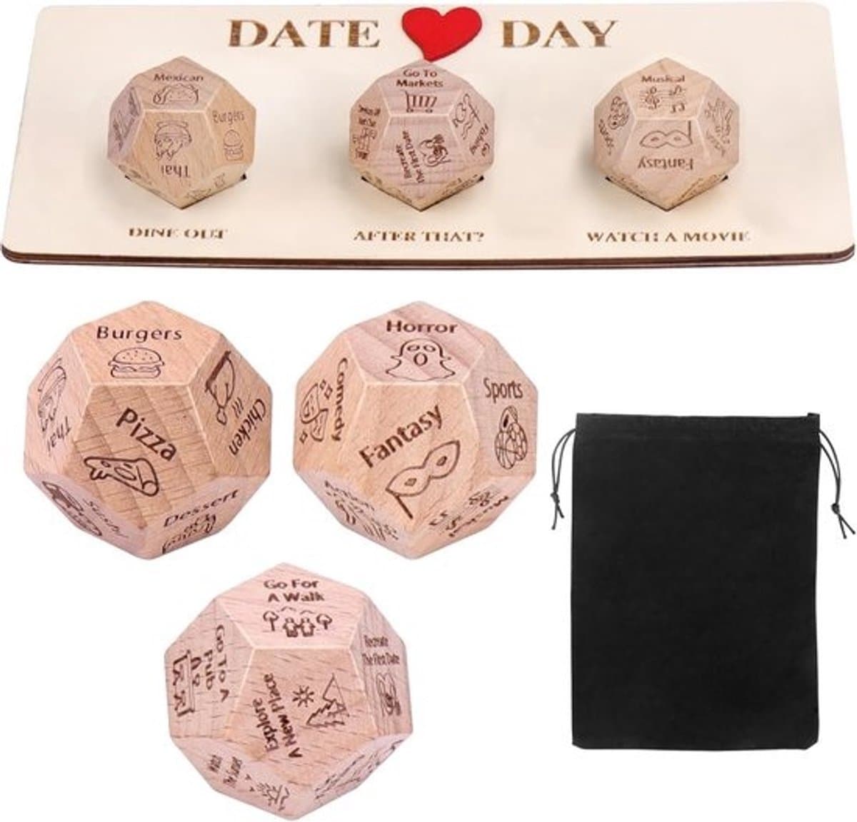 Set van 4 Romantische Dobbelstenen voor Dates, Nachtspellen en Cadeaus — afbeelding 1