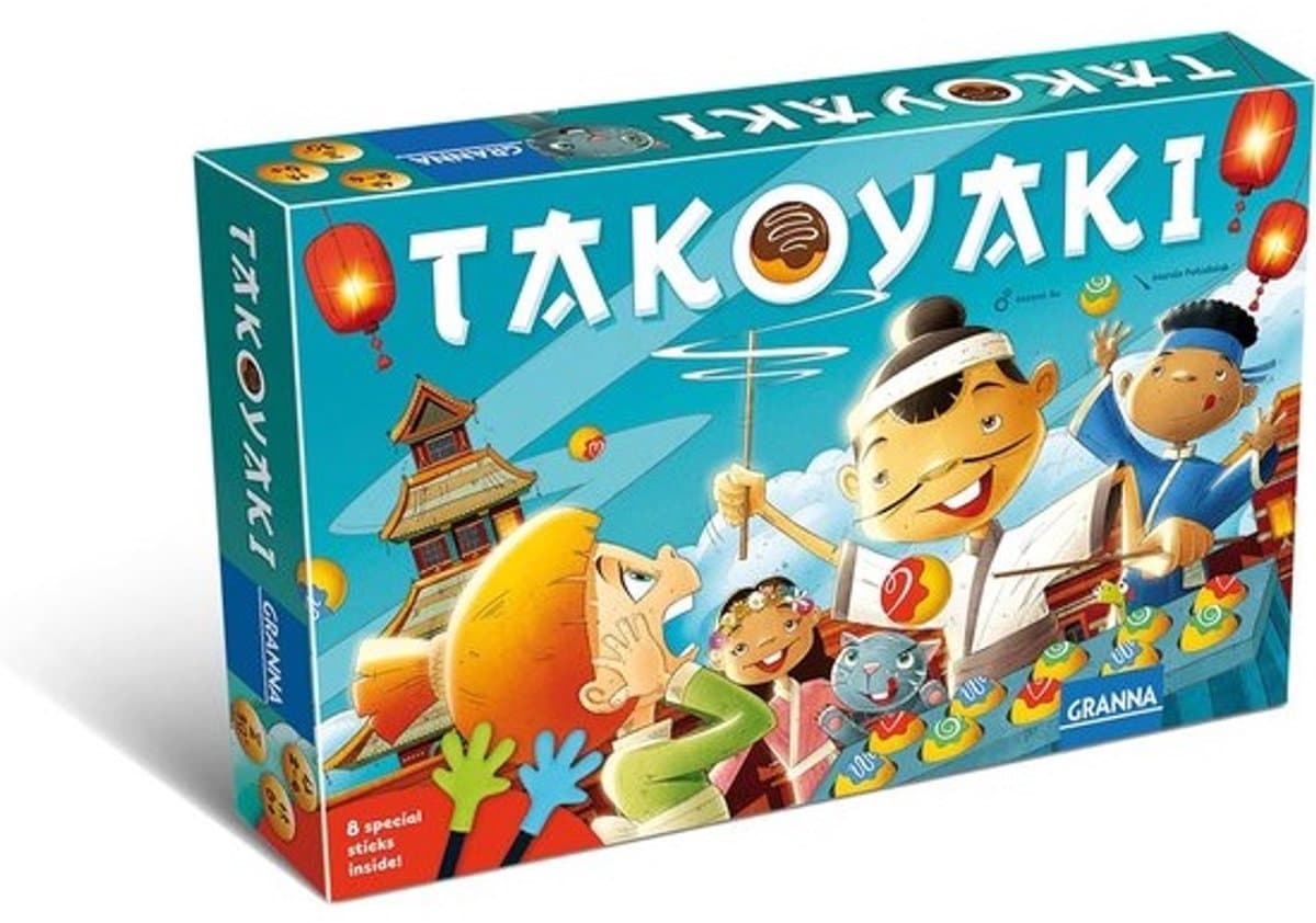 Behendigheidsspel Takoyaki - Snel Familiespel met Eetstokjes voor 2 tot 4 Spelers — afbeelding 1