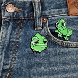 Broche, 2 Stuks Schattige Kameleon Spelden, Cartoon Reversspelden — thumbnail 4