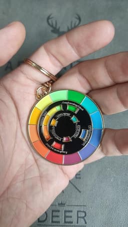 emaille, draaiend wiel, Kerstmis, kunst, pin, rugzak, revers, Kawaii-pins (kleurencirkel-sleutelhanger), metaal, geen edelsteen — thumbnail 5