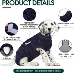Hond chirurgie herstelpak - Buikwonden verbanden voor vrouwelijke honden, alternatief voor e-halsband & kegel, voorkom likkende onesies — thumbnail 2