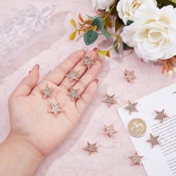 12 STKS Ster Broche Pin Legering Pentagram Broches Rose Gold Rhinestone Badge Metalen Broche Pins Voor Jurk Trui Sjaal Baretten Tas Decoraties — thumbnail 3