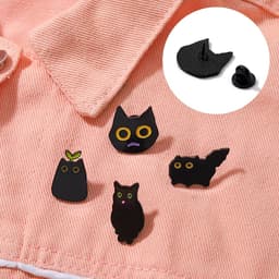 Broches, metalen kattenkopbadges, dierenreversnaalden, doe-het-zelf sieradengeschenkaccessoires, grappige cadeaus voor meisjes, geschikt voor alle soorten kleding, hoeden — thumbnail 2