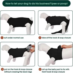 Honden Operatie Herstel Pak, Honden Herstel Pakken Vrouwelijke Sterilisatie en Mannelijke Castratie voor Post-Operatieve Zorg, Zachte Puppy Onesie Operatie Kegel Alternatief Voorkom Likken — thumbnail 5