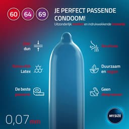 MY.SIZE condooms, 10-delige proefset (elk 3x 60, 64, 69 mm) 3x10 stuks extra dun | gevoelsecht flinterdun | 0,07mm — thumbnail 3