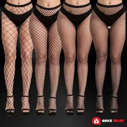 Quick Relief Stocking Set van 4 - Visnet stockings - Sexy Kousen - One Size - Erotische Netkousen - Lingerie Vrouwen — thumbnail 2