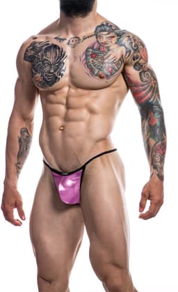 Cut4Men - G-string - Metallic Leatherette - Roze XL — thumbnail 1