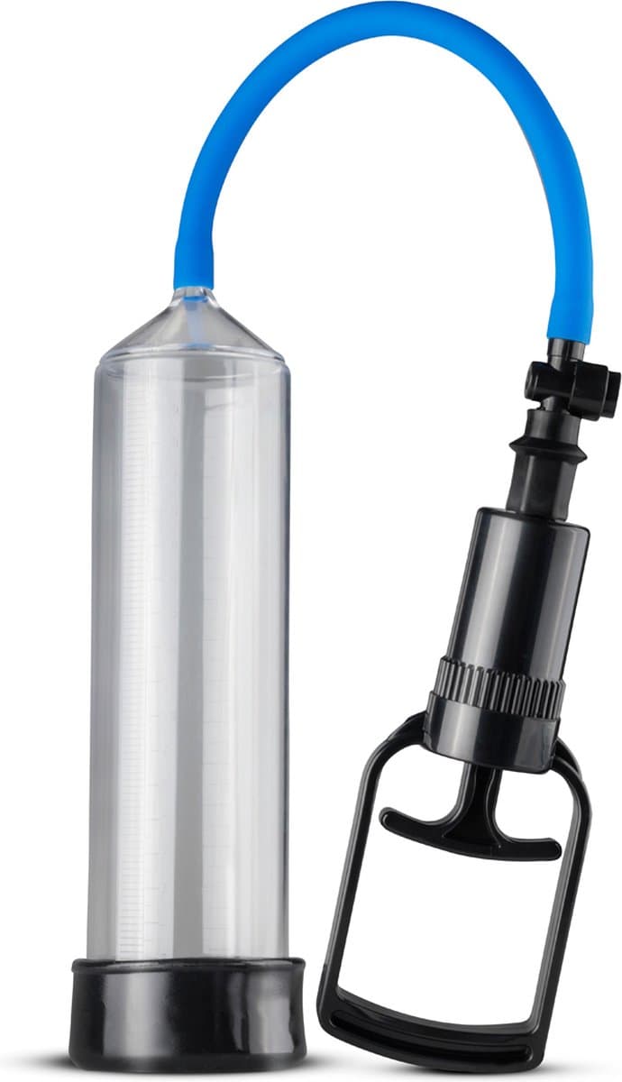 EasyToys - Penispomp met Grippomp - Penispompen - Penis Pomp - Sex Toys voor Mannen - Transparant met Blauw — afbeelding 1