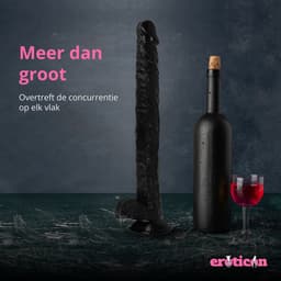 Eroticon Mega Dildo - 40x4cm - Extreme Grote Dildo Voor Vaginaal & Anaal Gebruik - XXL Buttplug - Grote Dildo - Dikke Dildo - Mega Dildo - Huge Dildo - Zuignap — thumbnail 3