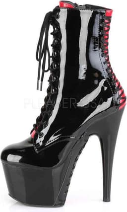 Pleaser - ADORE1020FH Plateau Laarzen, Paaldans schoenen - Paaldans schoenen - 38 Shoes - Zwart/Rood — thumbnail 3