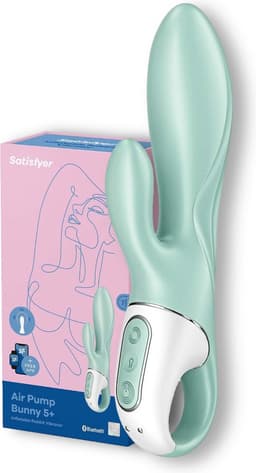 Satisfyer, vibrator, rabbit vibrator, 'Air Pump Bunny 5 Connect App', 20,5 cm, met app, opblaasbaar — thumbnail 1