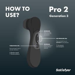 Satisfyer, vibrator, drukgolfvibrator, 'Pro 2 Generation 3', 16,5 cm, vloeibare luchttechnologie, incl. extra opzetstuk, 2 apart regelbare motoren — thumbnail 3