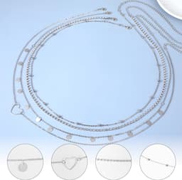 NTHProducts - Adjustable Belly Chain - 4 Stuks - Elegante Body Chain - Zilver - Trendy Tailleketting - Voor Feestjes en Avonden - Modieuze Accessoire — thumbnail 3