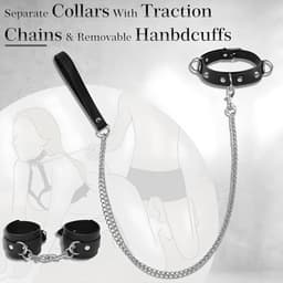 DOWO® - Body Bondage - Borstboeien - Met Verbindingsketting - Halsband - Handboeien - Sexy Lingerie - Erotiek Riem - Bondagesets - SM BDSM - Leer - Harnas Vrouwen - Sextoys voor vrouwen - One Size — thumbnail 5