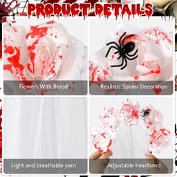 Dailygoody - Zombie bruid kostuum - Halloween kostuum - Angstaanjagende look - Witte tutu rok - Dode bruid - Perfect voor Halloween - Inclusief sluier — thumbnail 5