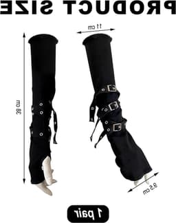 Dailygoods- Vingerloze Handschoenen 38 cm - Punkhandschoenen - Armwarmers - Gothic Kleding - Zacht Gebreid - Comfortabele Pasvorm — thumbnail 2
