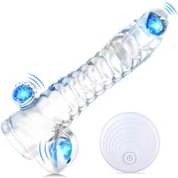 Daity Sleeves, draadloze herbruikbare sleeve met vibrerende ring, transparante sleeve, penisringverlenger, ultrazachte vergroting voor stellen, vibrerende dildo - Transparant — thumbnail 1