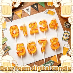 Verjaardagskaarsen bierthema - 54e verjaardag - levensecht pintglas ontwerp - leuk cadeau voor mannen - Velnivo — thumbnail 5