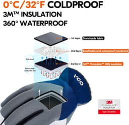 Vgo... Winter Work Gloves, Light Mechanical Gloves, Waterproof, Strength, 4℉ or More 3M Thinsulate C100 (GA9603FW) - ShopVlot — thumbnail 2