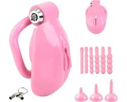 Chastity Cage met 3 Urinezakken en 6 Katheters