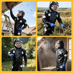 Pak Sluier Stof Ademend Horzel Pak Praktische Anti-bij Horzel Pak Beschermende Doek Met Verdikte Handschoenen Voor Imkers — thumbnail 2