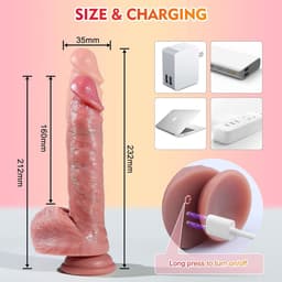 Dildo Vibrator Seksspeeltjes voor Vrouwen - Verwarmde Anale Dildo's met Stotende en Vibrerende Modi, Realistische Penisvibrators met Sterke Zuignap Seksspeeltjes voor Mannen en Koppels — thumbnail 4