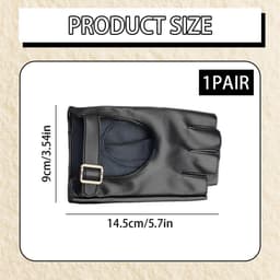 Handschoenen voor heren en dames, van zwart kunstleer, vingerloze wanten voor rijden en fietsen, punk rock-stijl, accessoires voor cosplay en fitnessstudio, dubbelzijdige bescherming — thumbnail 5