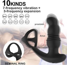 Anale-seks-butt-plug-penisring-mannelijke-prostaat-lul-massage-vibrator-speeltje-voor-mannen — thumbnail 2