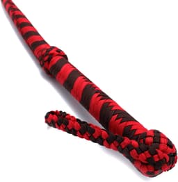 Kiotos - Nylon Bullwhip - Zwart/Rood - 120 cm — thumbnail 3